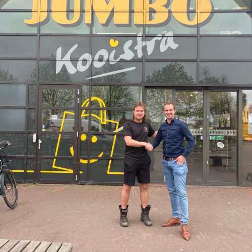 Jumbo-Kooistra Eelco Boonstra met voorzitter SDS Willem Wijnia